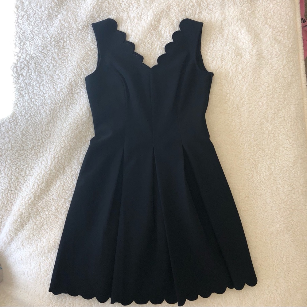 Scalloped Black Dress
